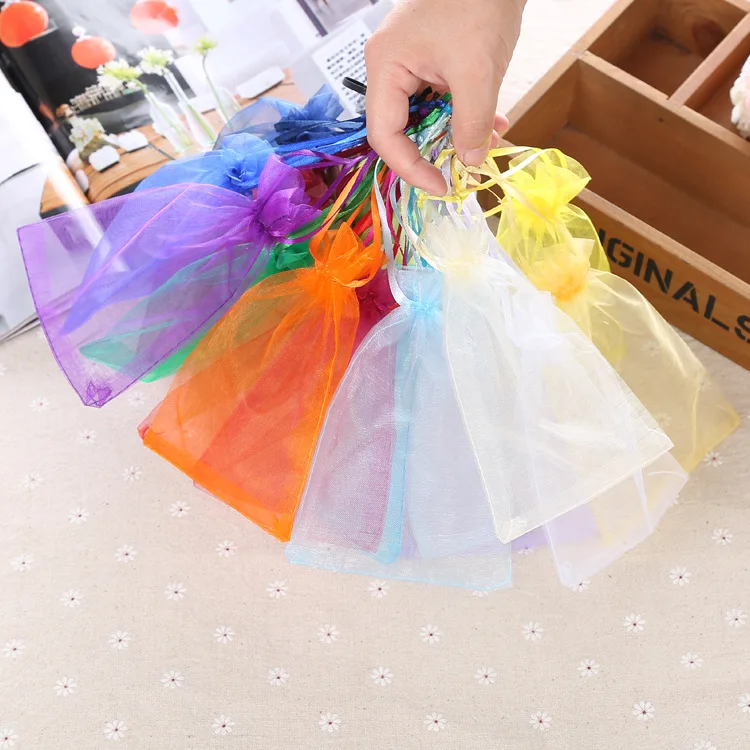 
Wholesale Custom Gift Pouch Jewelry Packaging Silk Organza Drawstring Bag 