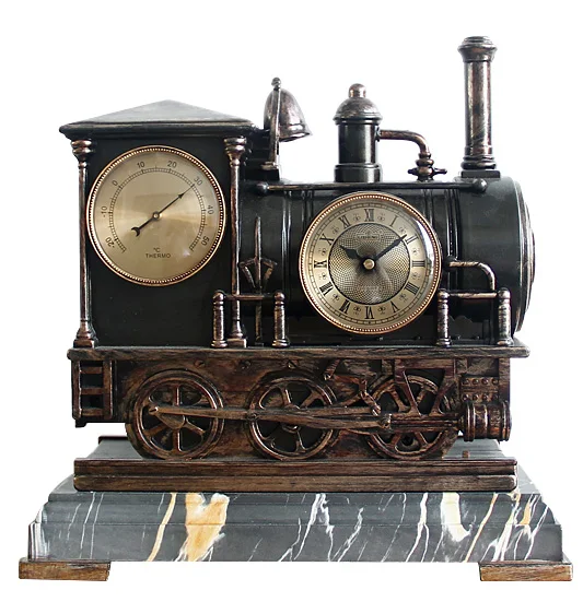 Luxury train shaped thermometer clock 948