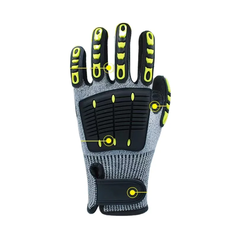 TPR impact cut resistant work out gloves nitrile gloves suppliers reinforced carnaza gloves