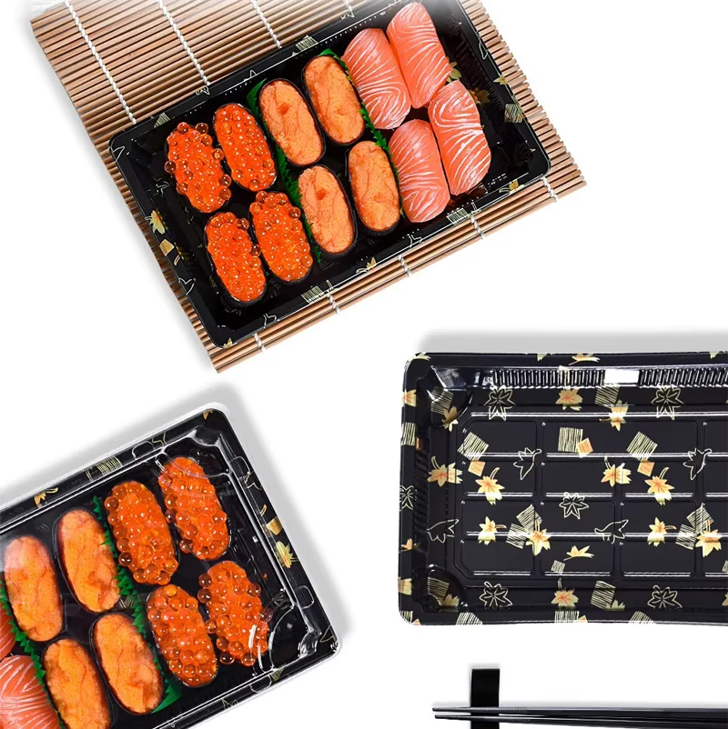 Beautiful quality low wholesale price Kraft cardboard paper clear sushi box with window