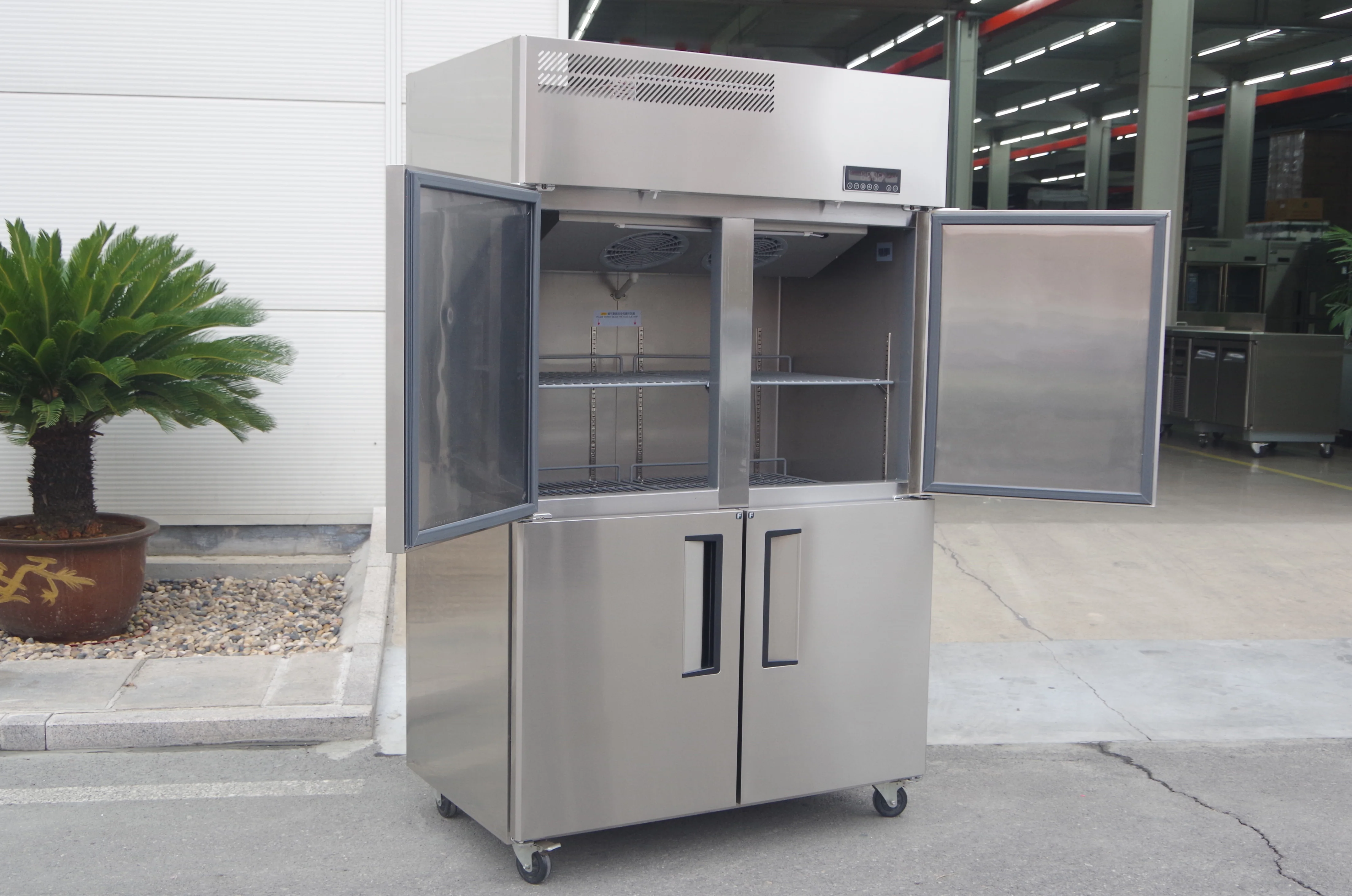 Kitchen Catering High-quality Refrigeration Equipment Four Doors  Standing Refrigeration Refrigerator Freezer