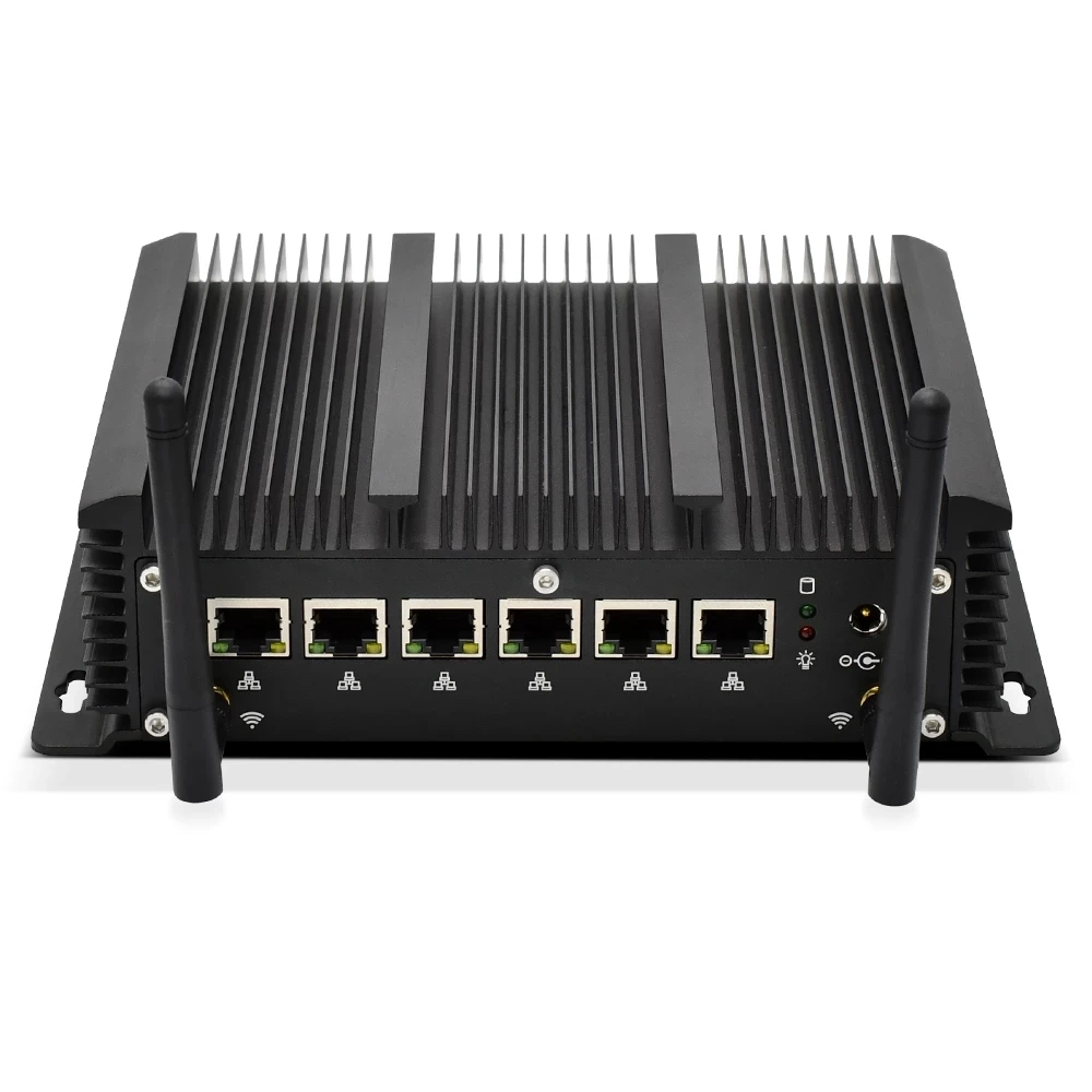 MiniTree Industrial Fanless Mini Computer Celeron 2955U 6 LAN Firewall Router Pfsense PC 2*RS232 4*USB3.0 HD 4G Module AES-NI