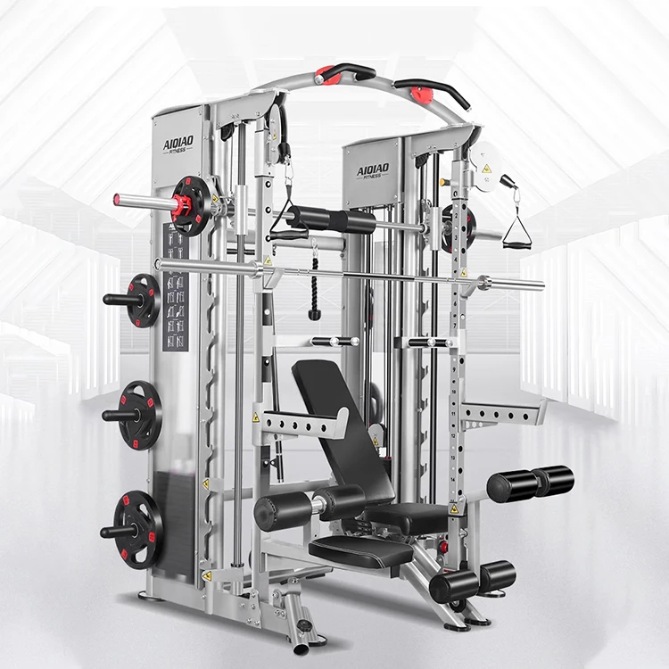 Commercial Workout Power Cage Rack Multi-Functional Gym Smith Machine