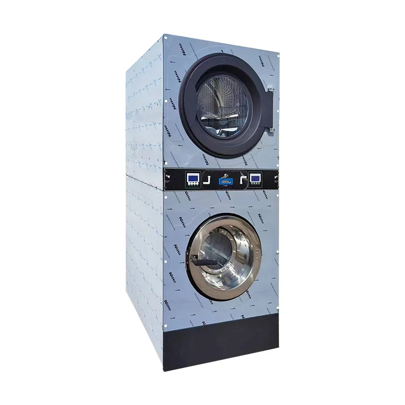 Commercial Self-service laundry equipments 12KG coin-operated Stack Dryer Combo washer for Hotel factory laundry Hospital