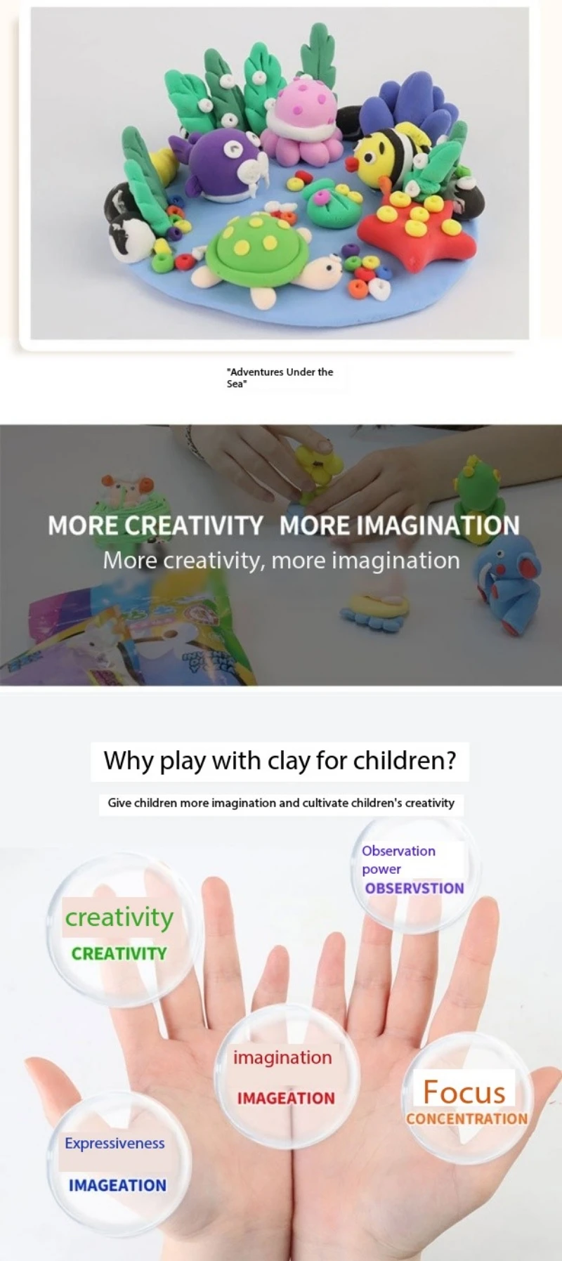 Unisex Sweet Animals DIY Clay Toys Kit Art Craft Playdough Slime Set with Educational Features for Children and Girls