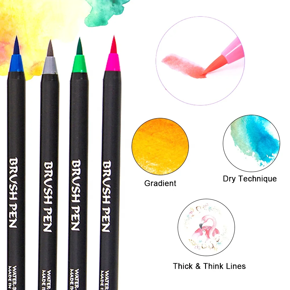 Non toxic Custom 120 colors Dual Tip Brush art marker pens Set Watercolor Marker Water Pen marker pen set OEM ODM sketch