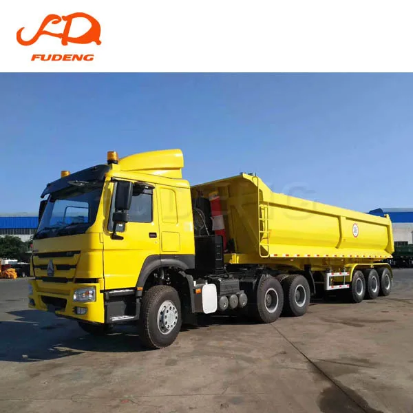 3axle 4axle  45 cubic Hydraulic Rear Dump trailers  U shape 60ton 80ton side tipper box  dump trailer  for sale