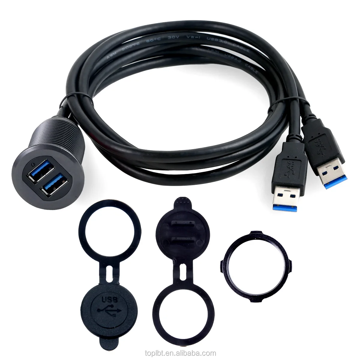  Светодиодный утапливаемый адаптер с двумя USB-портами для панели приборной автомобиля двойной порт USB 3 0 папа-мама панельные зарядные кабели типа