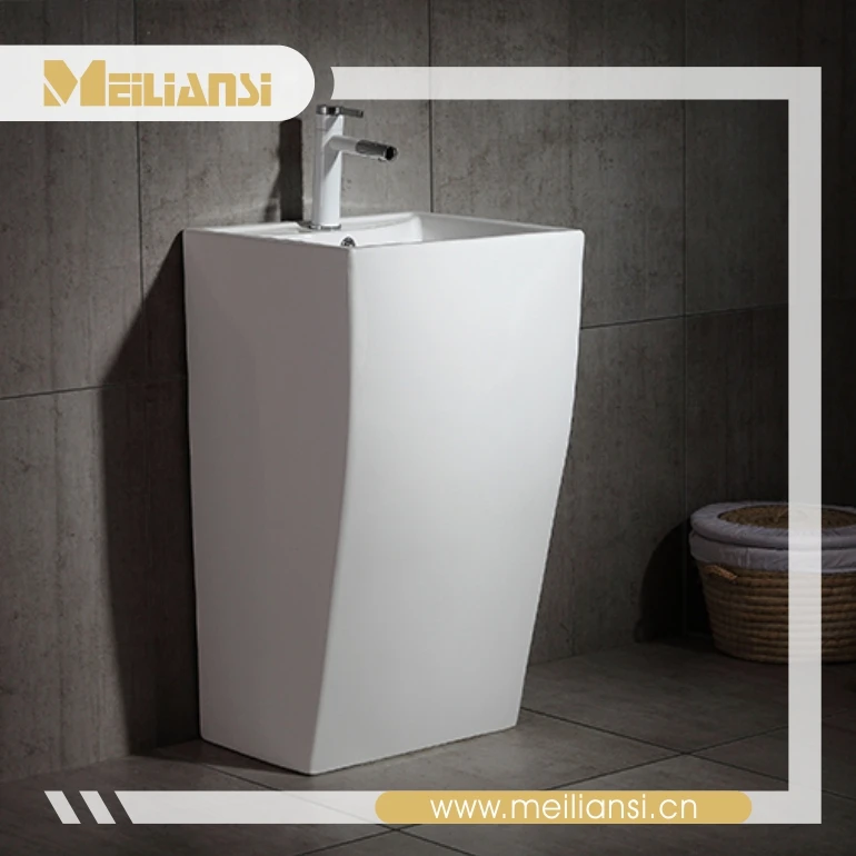 Bath Room Marble Unique Pedestal Sinks Free Standing Wash Basin For Construction Industries