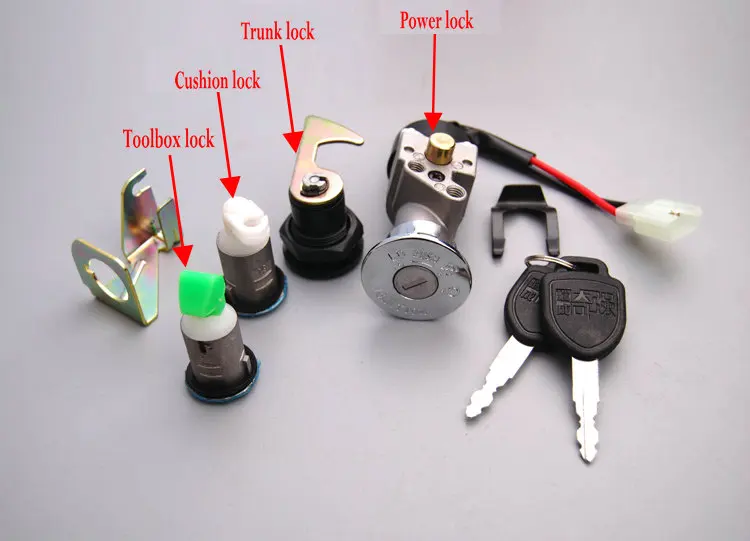 Pedal battery electric vehicle door power  set lock motorcycle faucet lock ignition switch key