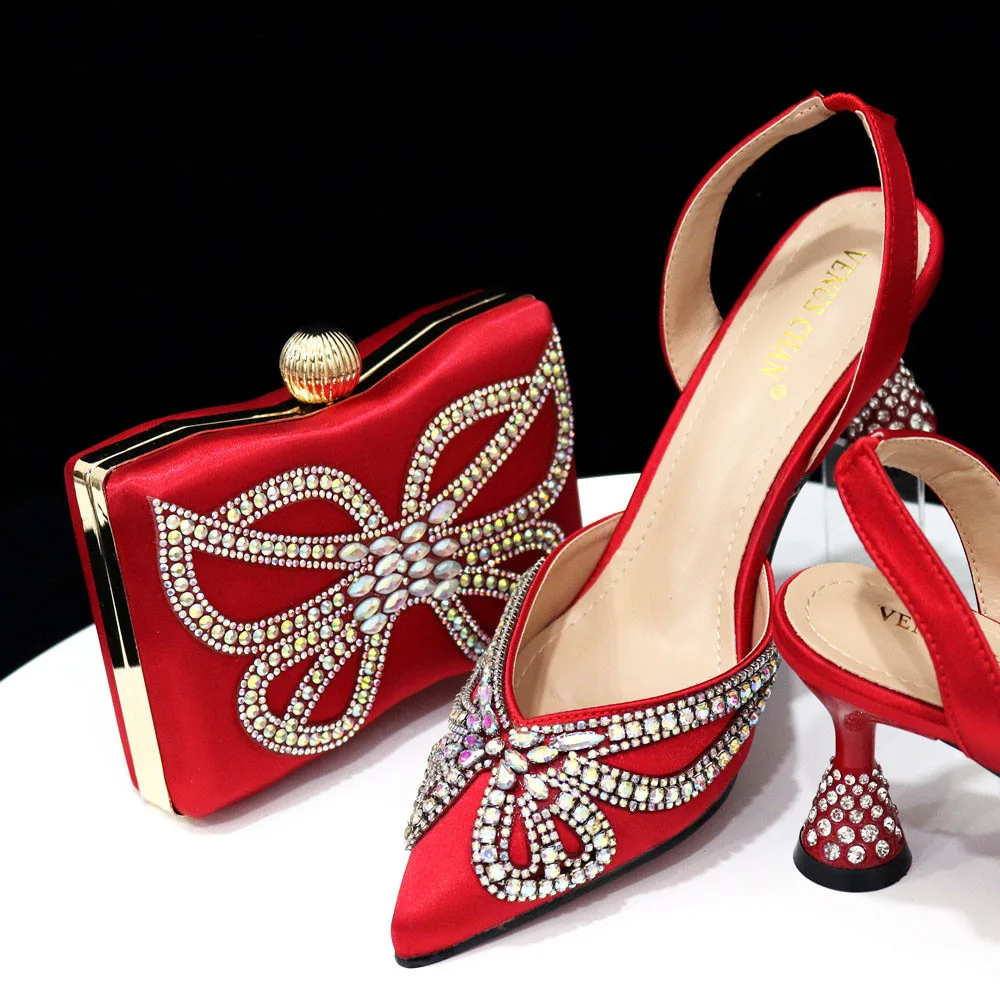 Wholesale  New Design African Nigerian Party Women Match Shoes And Bag Set For Wedding