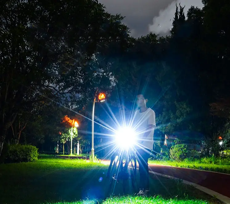 Hand Motion Sensor Power Display Rechargeable Portable Headlamp Flashlight MTB Bike Light