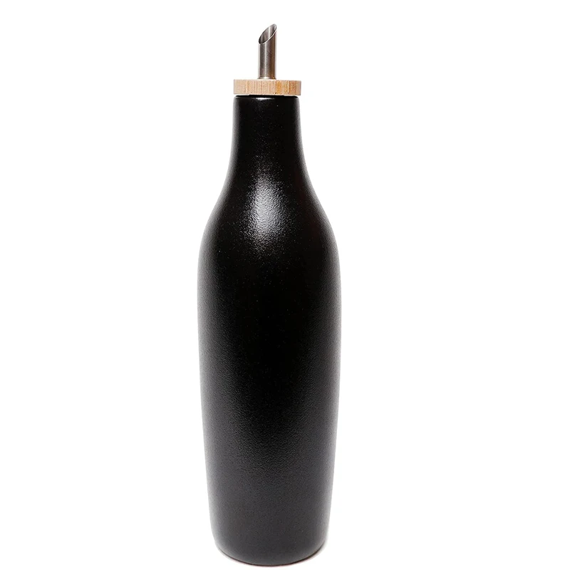 red glazed embossed logo custom design Ceramic olive oil Bottle with lid OEM
