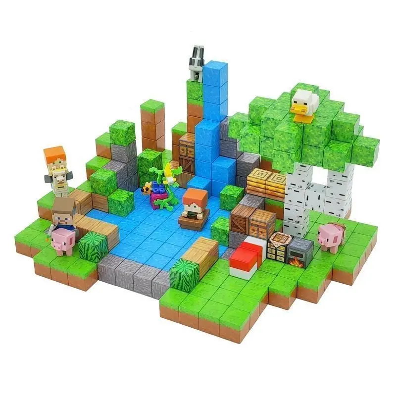 97pcs Pixel Model Cube Creative DIY Toys For Children Educational Toy Magnetic Building Blocks Birthday presents Christmas gift