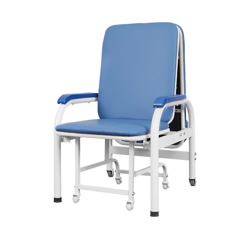 Hospital Convertible Reclining Attendant Chair Foldable Patient Family Accompany Escort Chair Folding Accompany Chair Bed