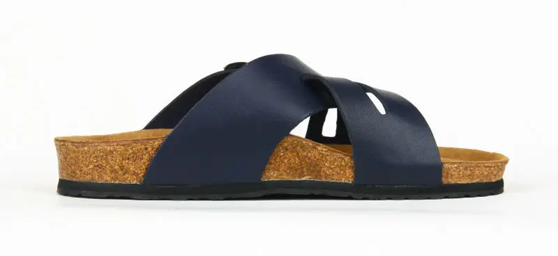 Ergonomic Unisex Cork Sandals Slippers Men Leather Flat Slide Summer Sandals For Women