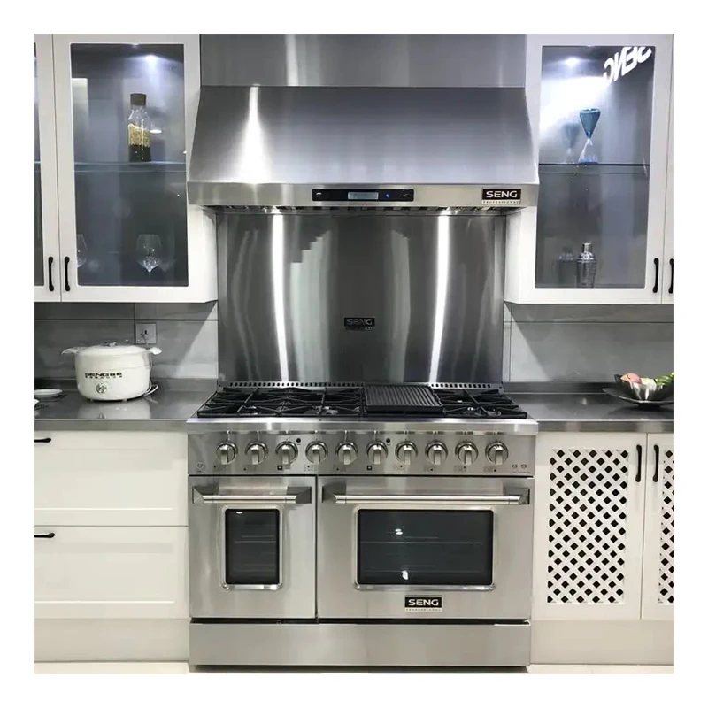 New Production Black 6 Burners Freestanding Gas Stove Cooking Range Gas Oven