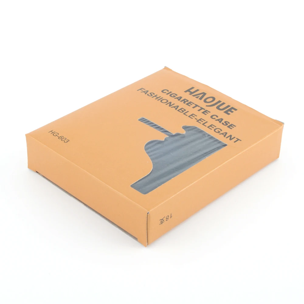 
Cigarette Box Rectangular Metal Party OEM Craft Logo Smoking Accessories Wholesale Rolling Machine Leather Cigarette Case 