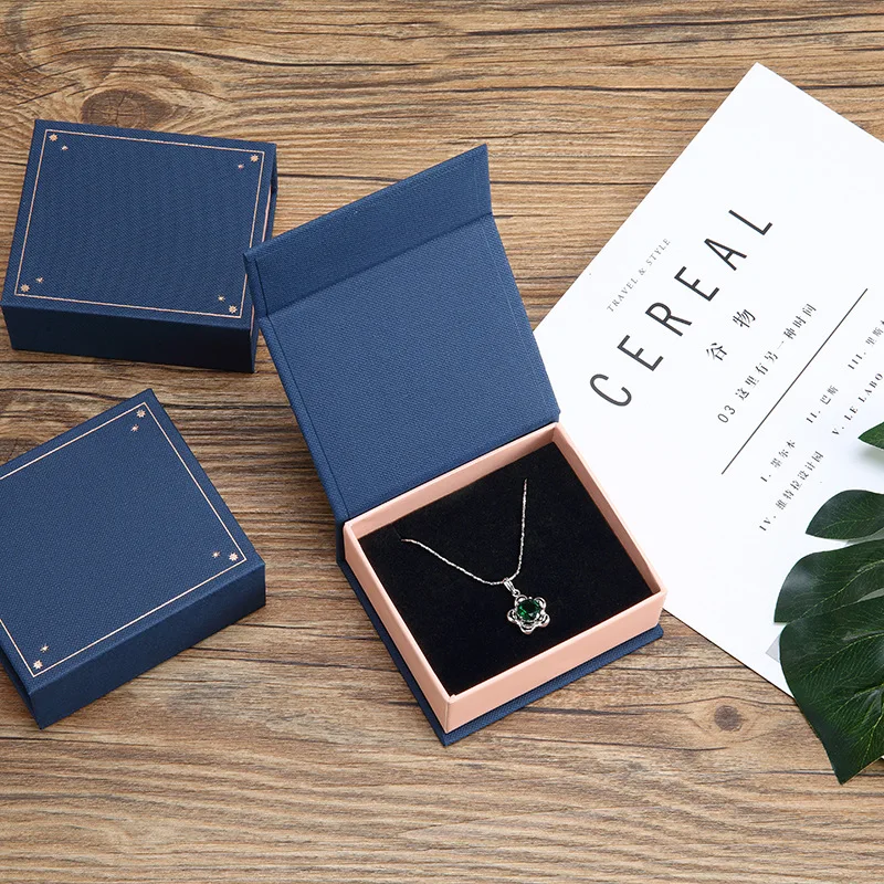 Jinsky High Quality Spot Korean version magnet clamshell box necklace earrings ring jewelry box pendant net red book magnet box