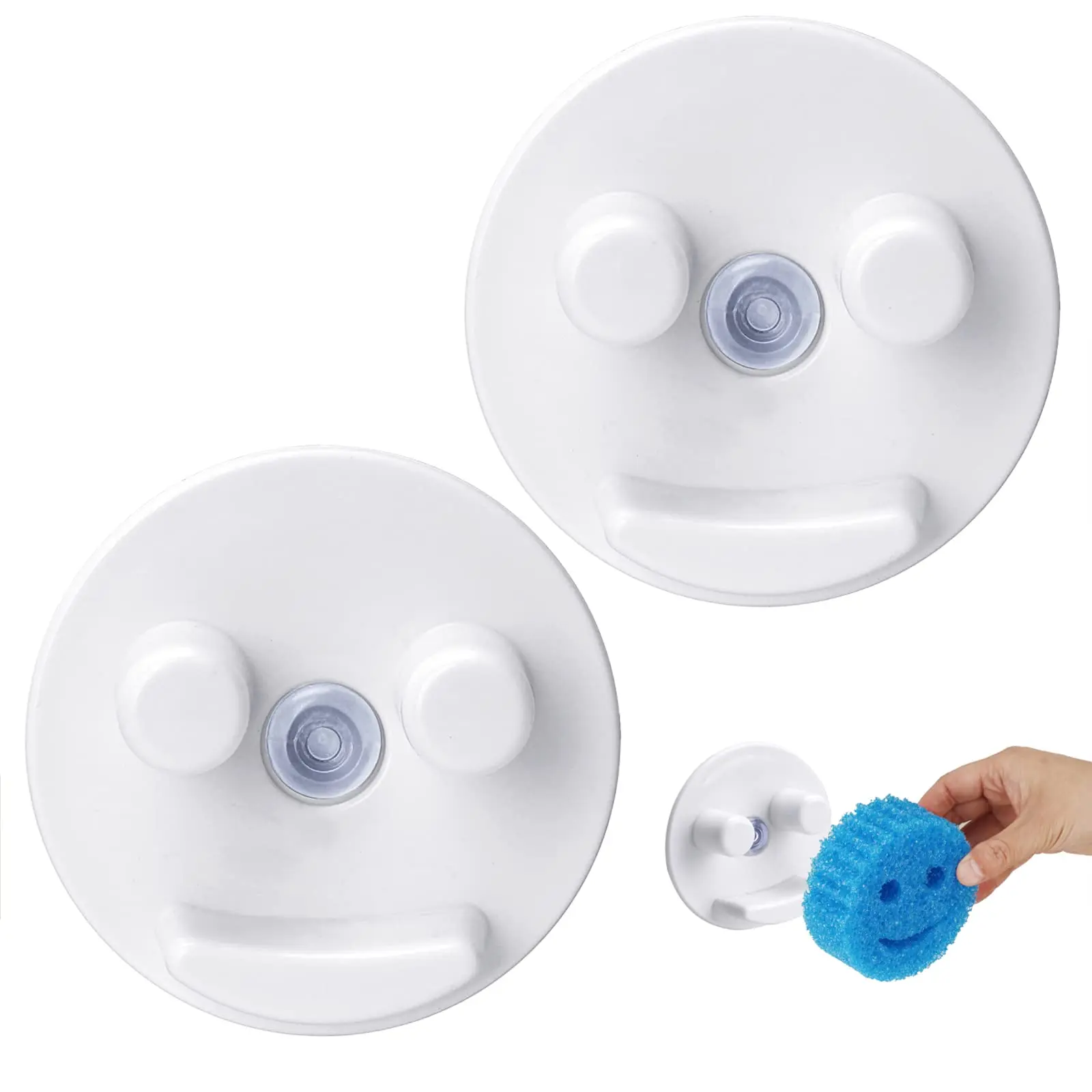 Amazon Bestsellers Smile Suction Cup Fixing Bracket Animal Soap Pump Dispenser And Sponge Holder For Kitchen