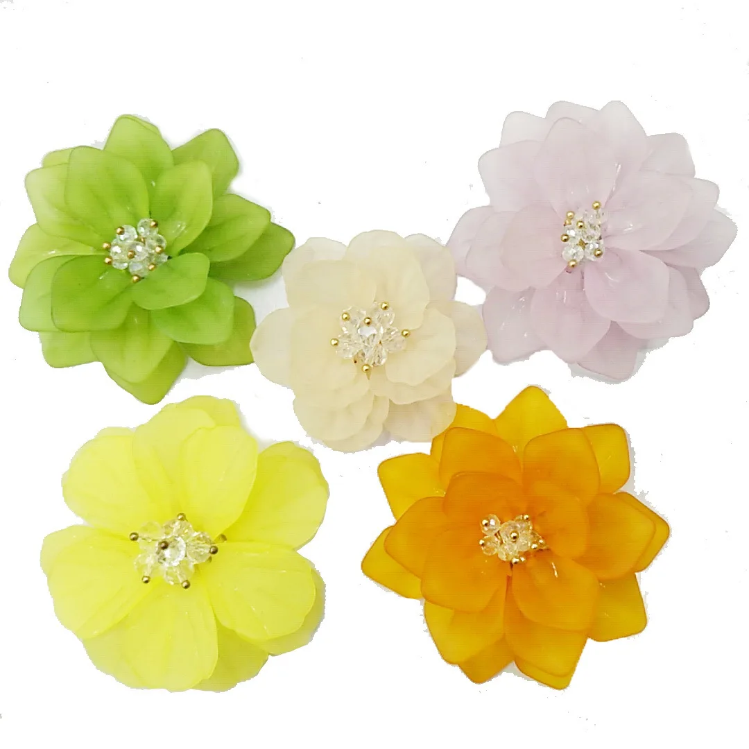 New Design Handmade Diy Clothing Accessories Rose Acrylic Flower Brooch Jewelry Hair Accessories Material