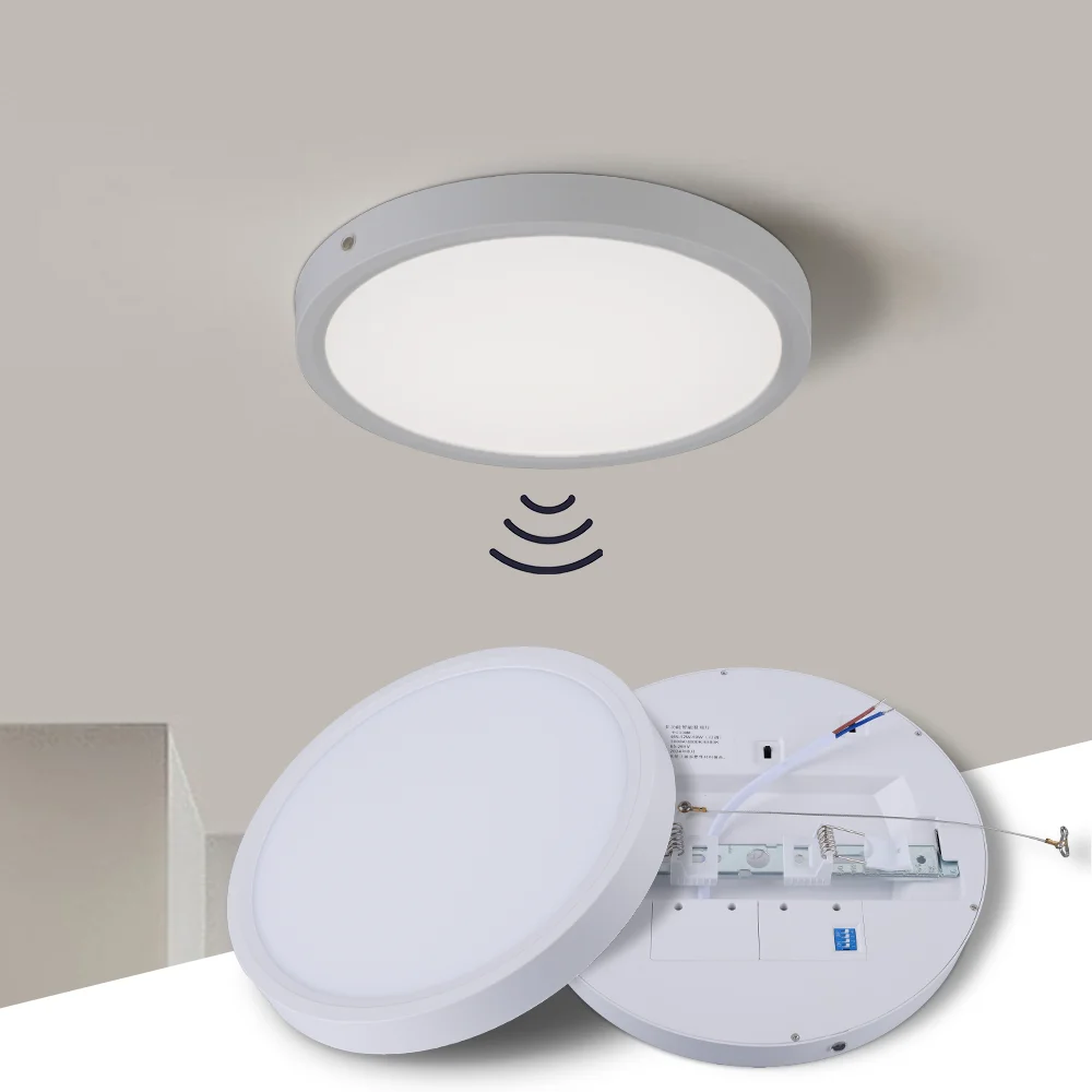 Modern Round LED panel lamp multifunction dial dimming radar sensor household lamps lighting living room bedroom balcony 18W 24W