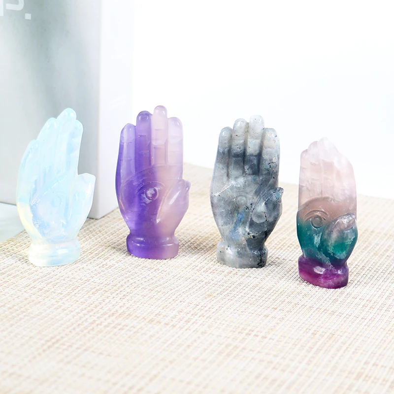 Factory Price labradorite fluorite palm healing crystal palm gemstone for home decoration