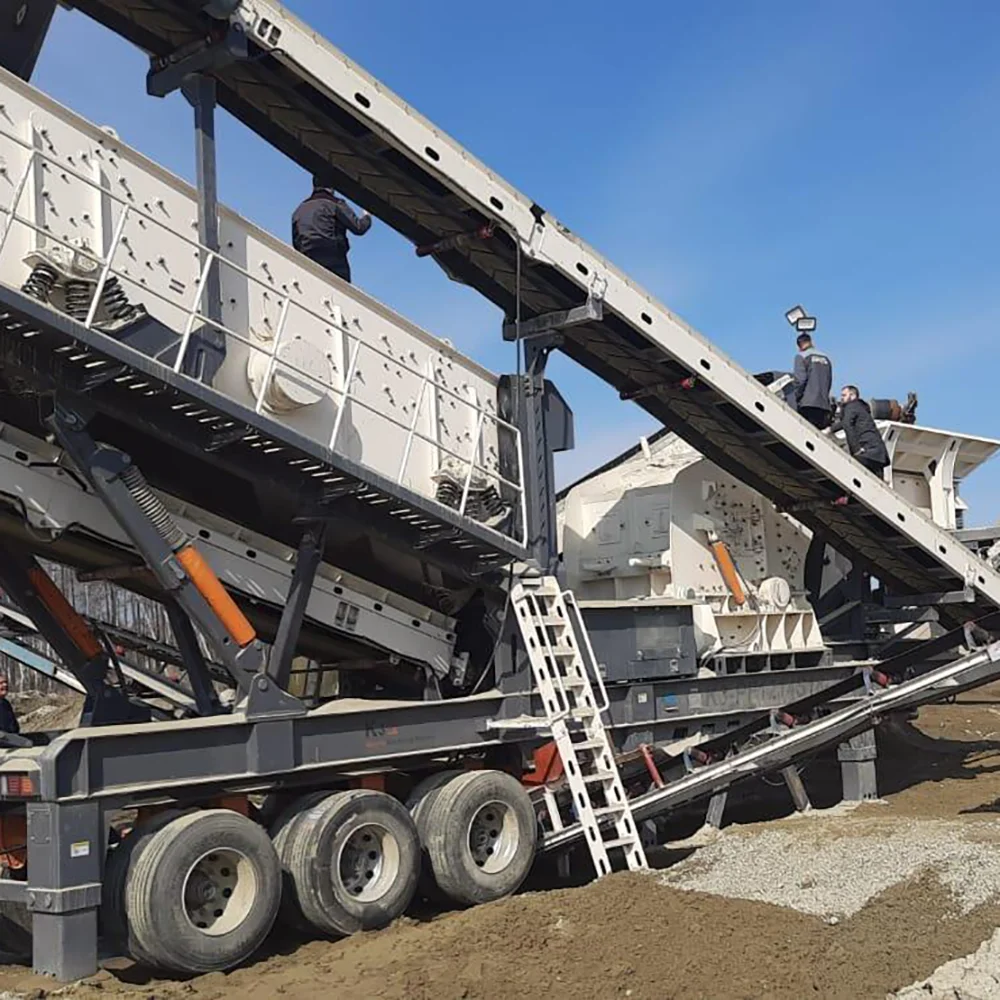 mining machinery gold ore quarry stone crusher xj-350 industrial mobile stone aggregate production plant