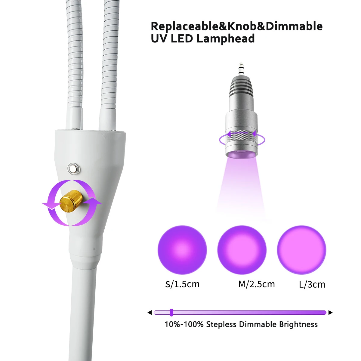 2in1 UV Cured System LED Light 10W for Nail Hair Eyelash Extension Gel Glue 0.5s Fast Dryer UV Lash Lamp