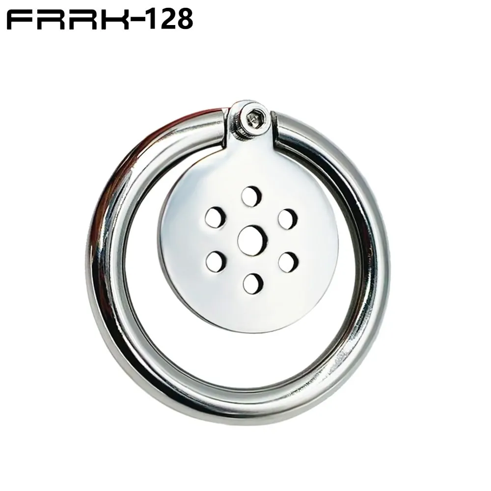 FRRK-128 stainless steel bird cage lock bottle cap chastity lock Device Circular ring skeleton Penis Lock Adult Sex Toys For Men