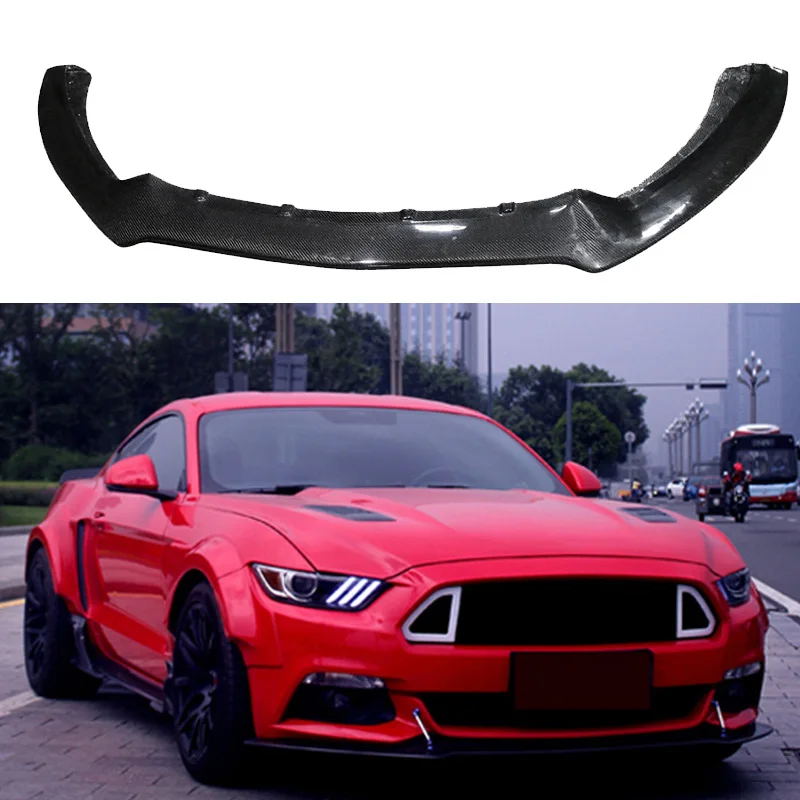 Auto Body System Body Kit Carbon Fiber Fibre Front Bumper Splitter Lip Spoiler For Ford Mustang Bodykit 2015-2017