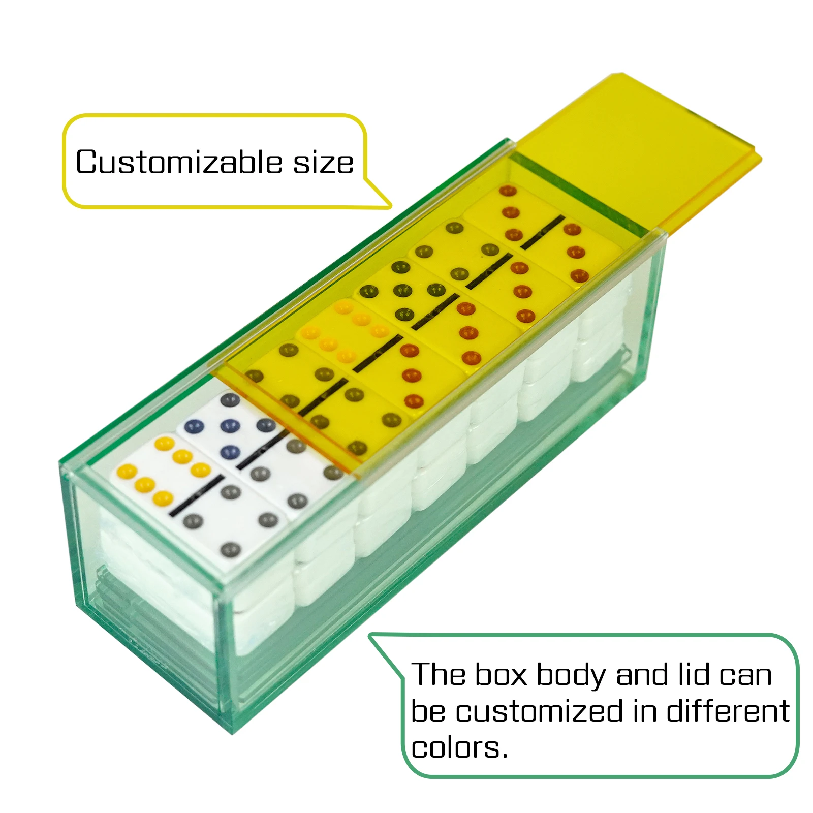 OEM Dominos Game Double 9 - Domino Set for Adults and Kids Ages 8 and up custom Tiles with clear Case and racks