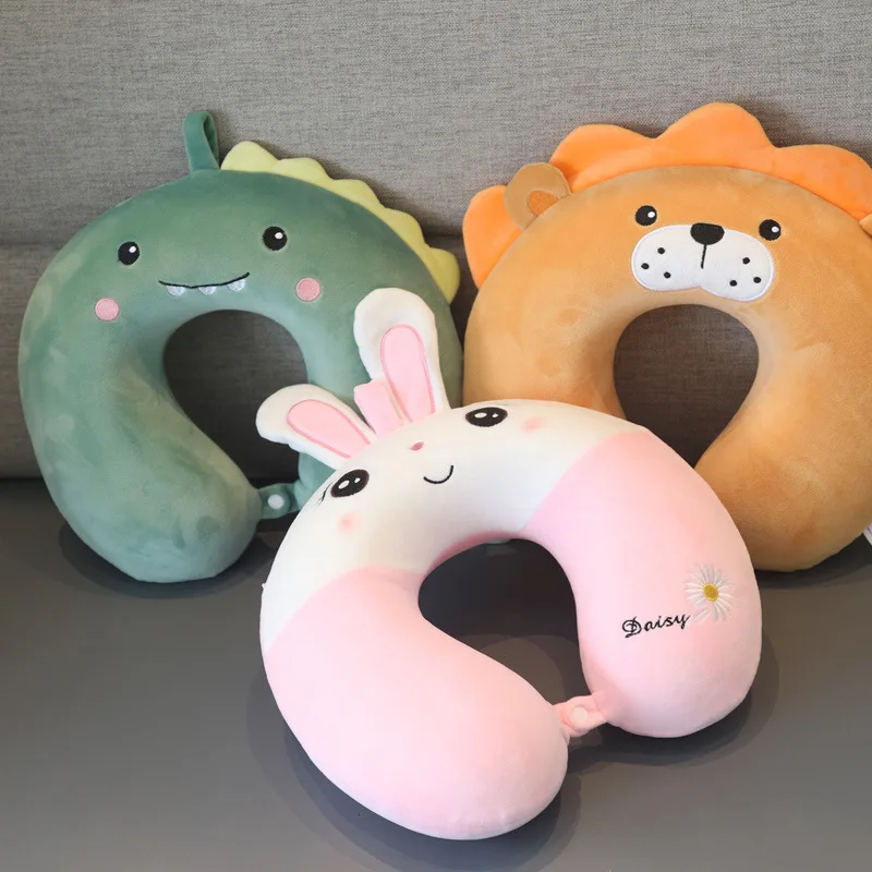 factory Outlet Cute Bear Lion Dinosaur avocado neck pillows car neck Office nap U-shaped Animal fruit Neck pillow
