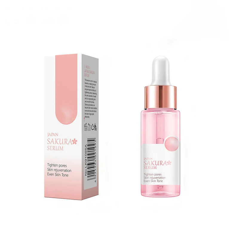 OEM Private Label Vegetarian Japanese Sakura Facial Essence Natural Organic Brightening Moisturizing Repair Facial Skin Care