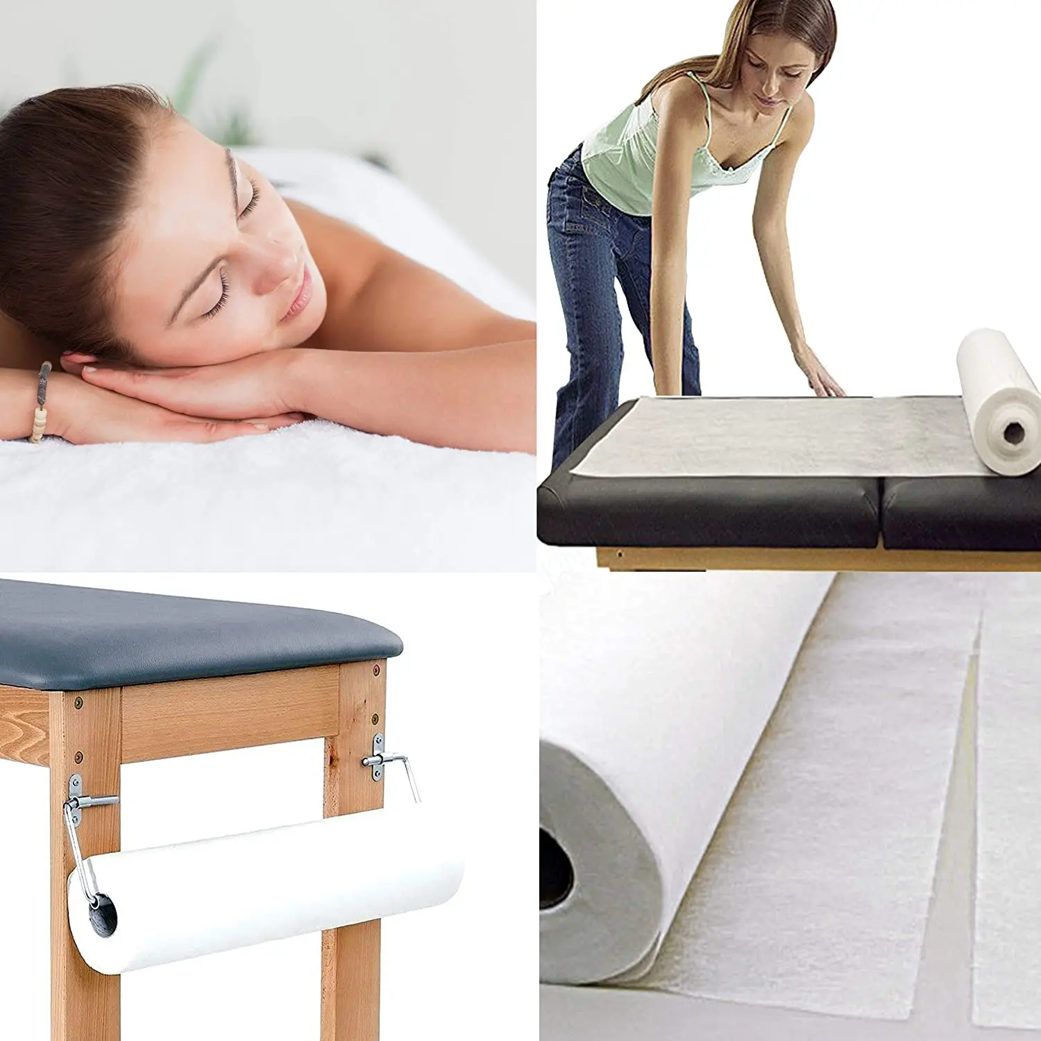 Professional Pre Cut Non Woven Bed Sheet Roll For Massage Bed Table Spas 30gms Thick Perforated Cover Sheet