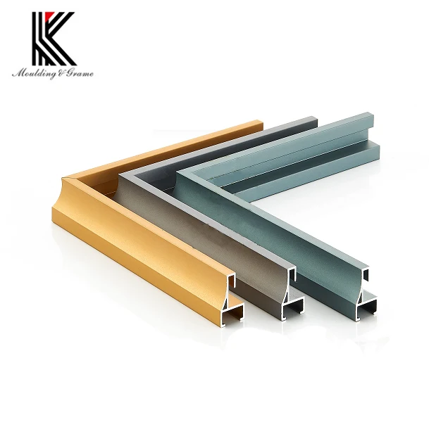 Decorative Gold Alloy Aluminum Photo Frame Mouldings Brushed Wholesale Metal Picture Frames