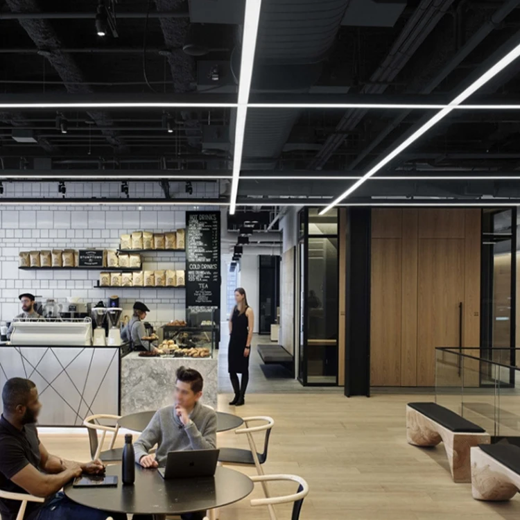 Customized 4ft 8ft led linear light fixture seamless linkable  Commercial linear led lights Pendant lamp for Malls Supermarkets