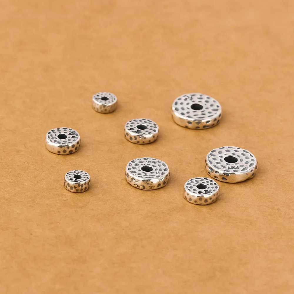 S925 Sterling Silver Spacer Accessories 5mm Flat Chain Findings Gold Plated Jewelry for Making 925 Silver