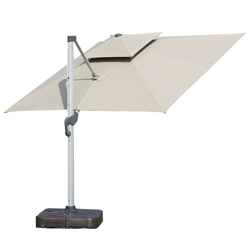 Wesunny Led Light Garden Parasol 3m Square Round Commercial  Outdoor Umbrellas With Base