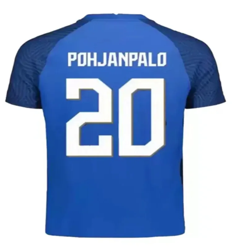 Wholesale Customize Finland 2022 Soccer Jersey 100% Polyester Can Drop Shipping Blue and White Football Shirt