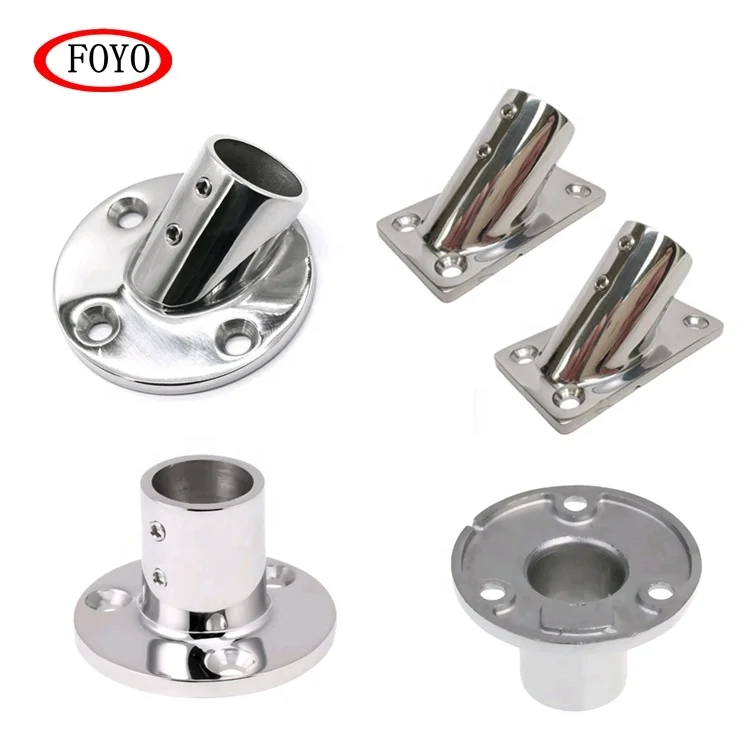 Boat Hand Rail Fitting-45/60/90 Degree 1 inch Rectangular Base-Marine 316 Stainless Steel usd by Boats/Awning