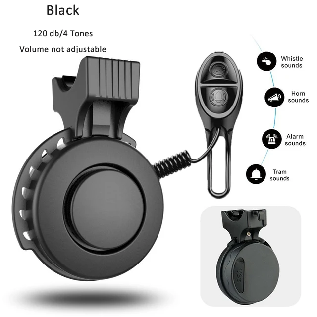 Custom Logo Electric Scooter Bicycle Accessories Waterproof Bicycle Bell 120db USB Speaker Electric Bike Horn