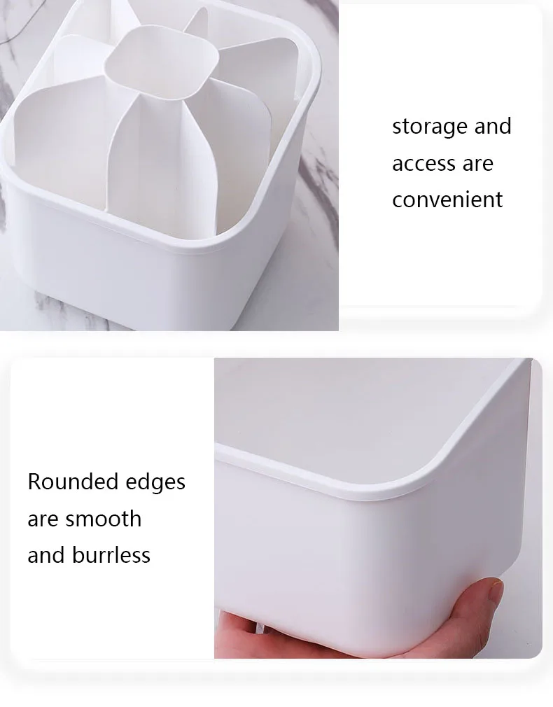 2024 New Portable Heart Shaped Cosmetic Makeup Brush Organizer Without No-lid Functional Detachable Storage Box Lipstick Case