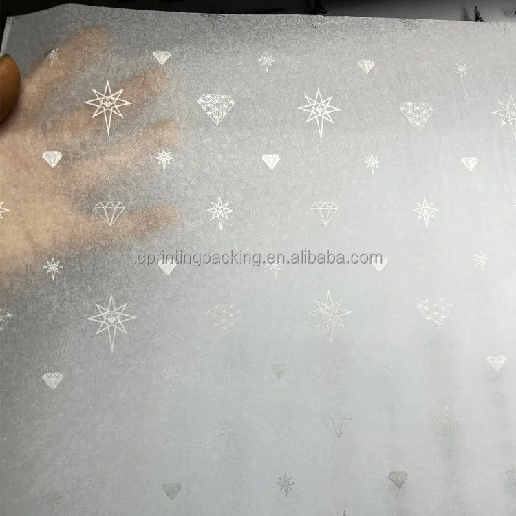 Custom Logo printed clothes wrapping tissue paper 17 gsm gold sliver color printed tissue paper