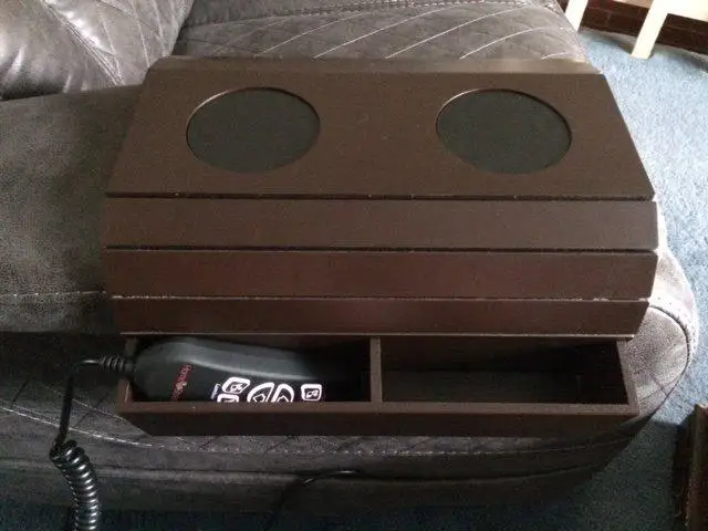 Best Quality Sofa Armrest Tray with 2 Drink Holders Plus 2 Pocket Organizers/Remote Holders