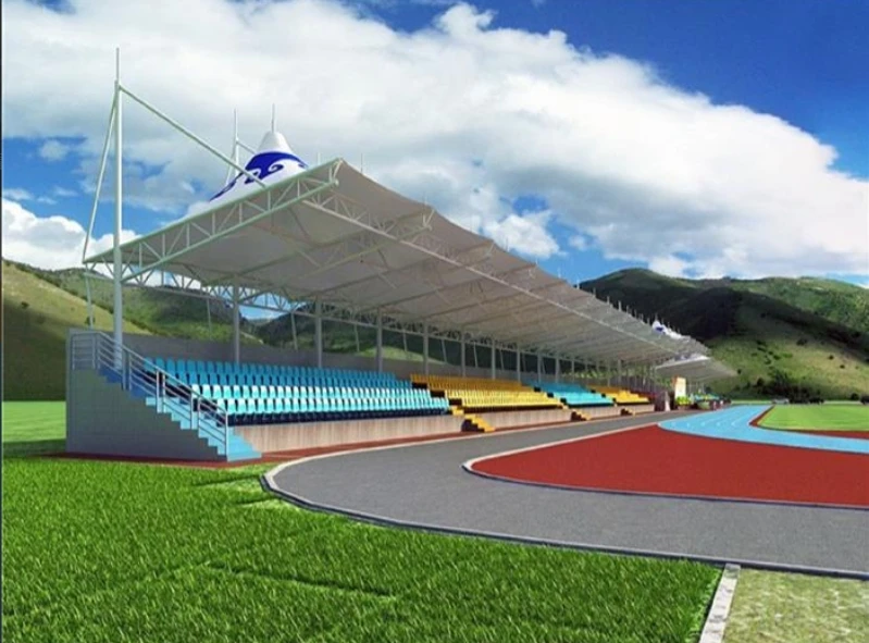 Prefabricated Steel Structure  Sports Stadium Prefab Gymnasium Construction Pvdf Architecture Membrane Structure