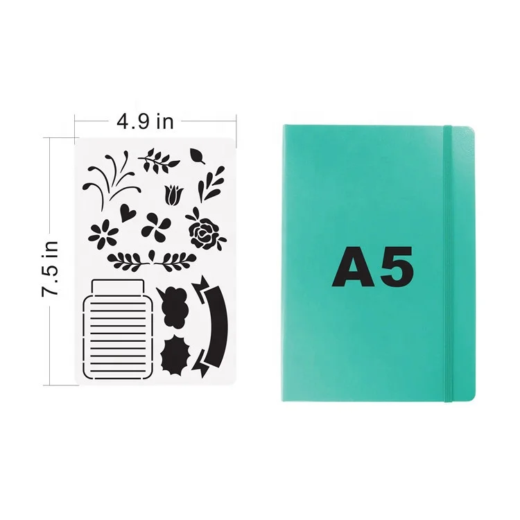 16 Pieces Journal Stencils Plastic Planner DIY Drawing Template for for Journal Time Saving Planner