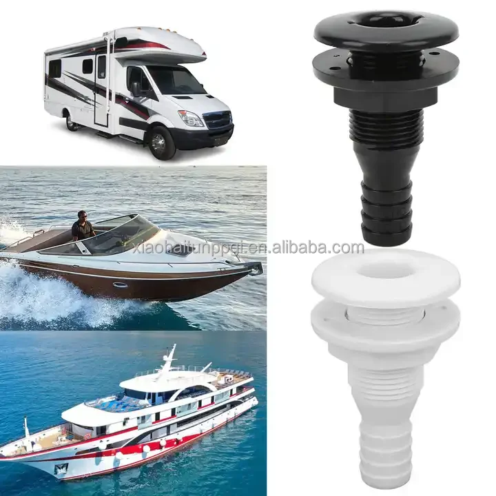 Thru Hull Exhaust Skin Fitting Parts Plastic Through 1/2 Inch Silver 316 Stainless Steel Hose Inner Bubble Bags +carton 1 PC