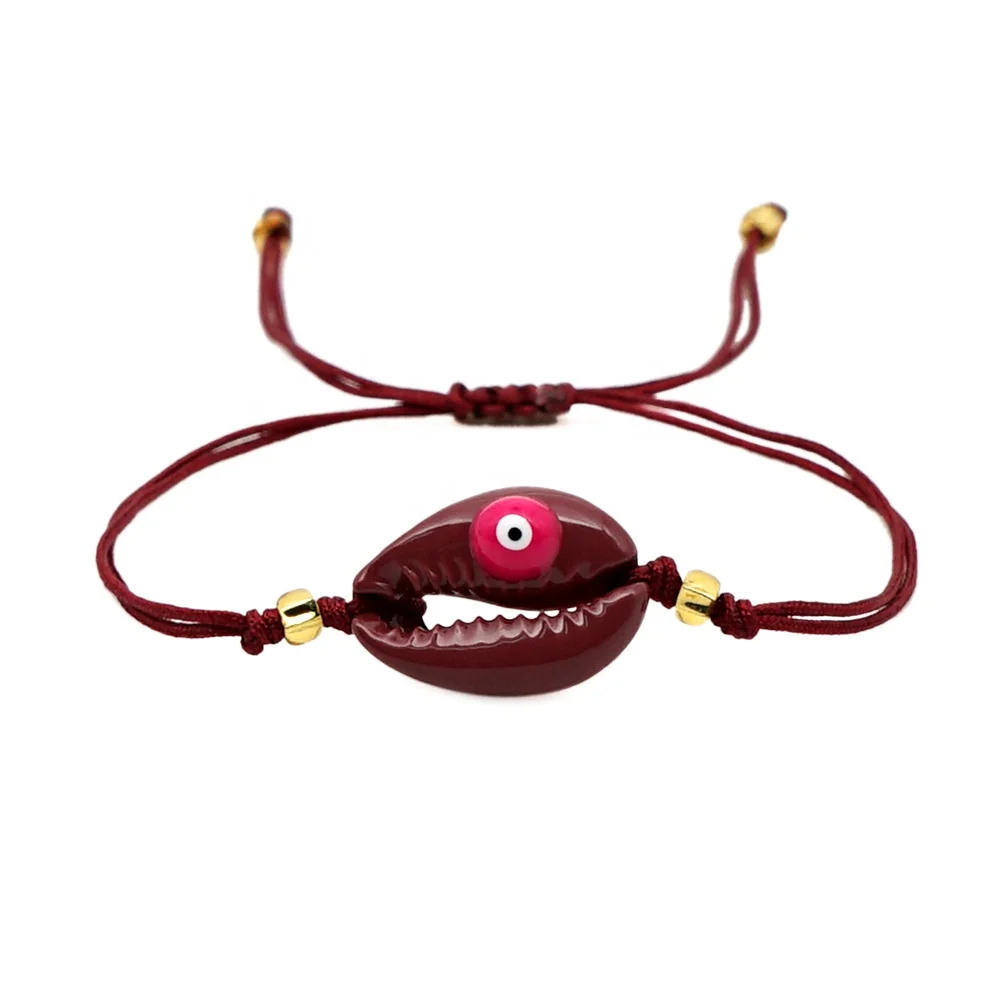 New Design Handmade Bisuteria Ethnic Evil Eyes Shell Bracelet Jewelry Wholesale