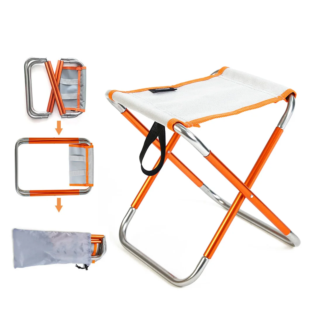 Outdoor hiking strong bearing mini pocket compact portable ultralight foldable 7075 aviation aluminum camping footstool